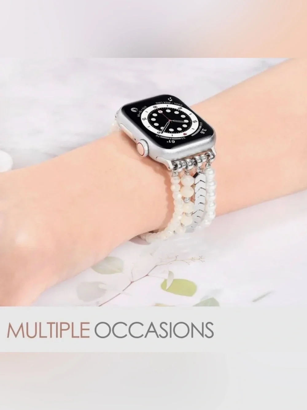 MOFREE Beaded Bracelet Compatible with Apple Watch Band 38mm/40mm/41mm/42mm,